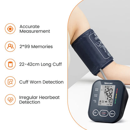 Sinocare Blood Pressure Monitor Digital Sphygmomanometer Automatic Tensiometer Tonometer Home Medical Use Heart Rate Pulse Meter