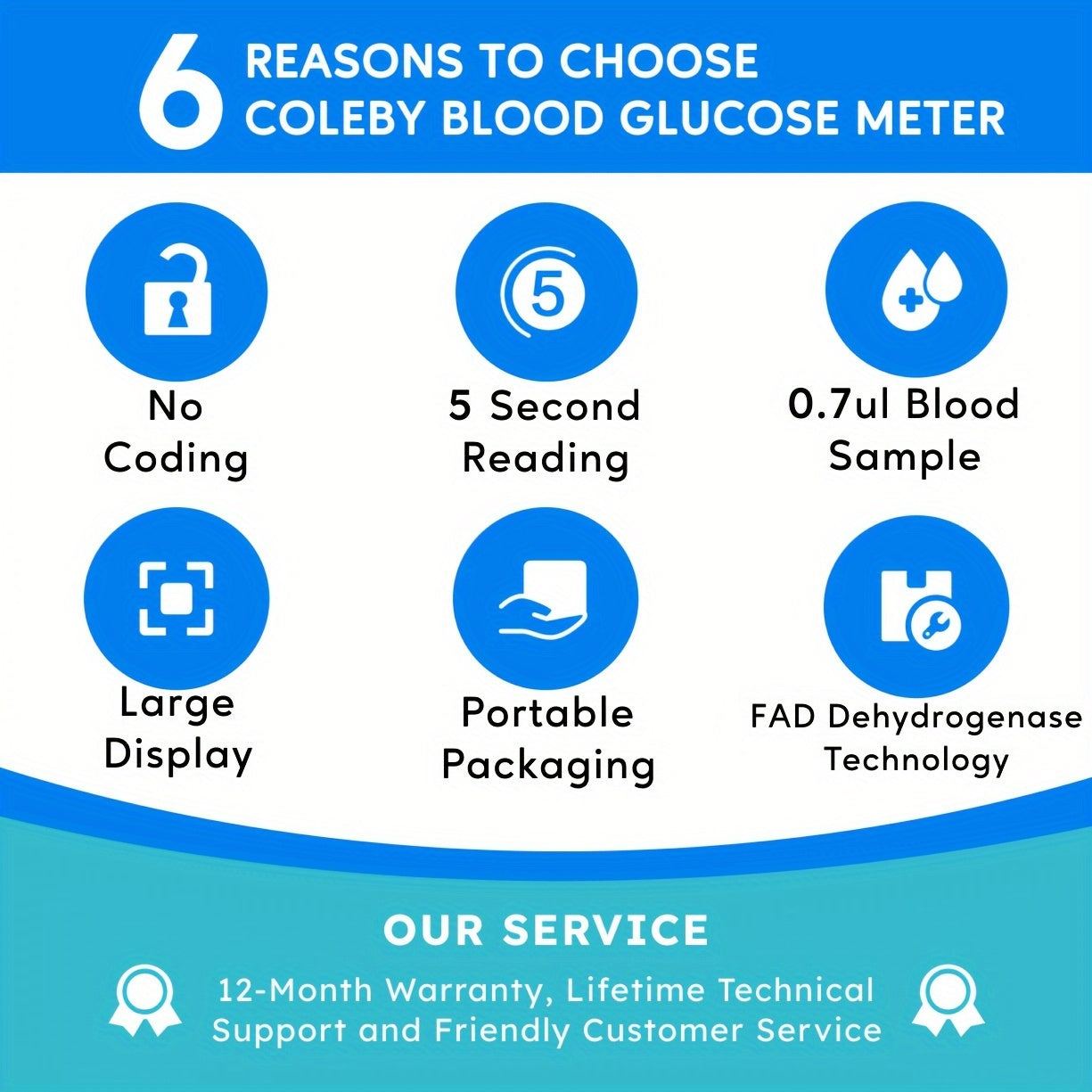 LinkSun G-425-3 Blood Glucose Monitor Kit, 100 Test Strips, 100 Lancets, 1 Blood Sugar Monitor, 1 Lancing Device, Diabetes Testing Kit No Coding, Glucometer Large Display, Diabetes Testing Kit for Home Use